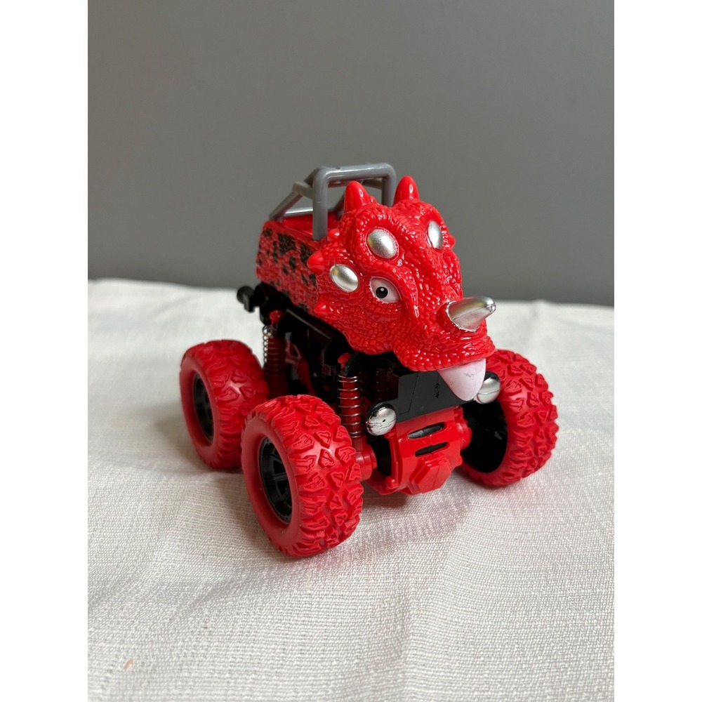 Ja-Ru Red Dinosaur Monster Truck Triceratops Friction Powered Toy 5710525